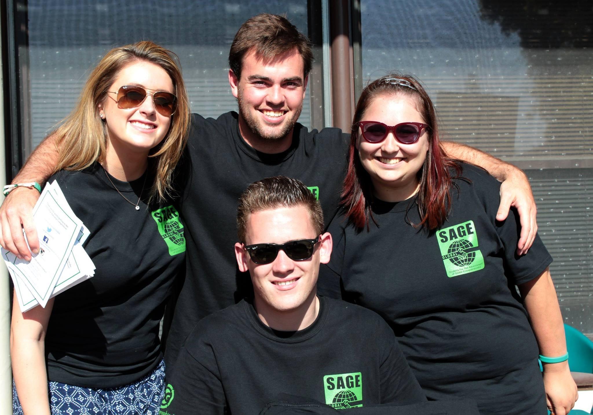 Teenage entrepreneurs presenting their business plan at a SAGE competition